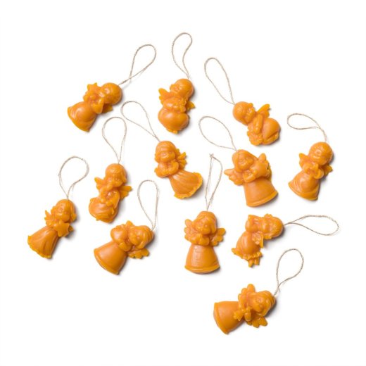 Sada 12 ks závěsných ozdob z vosku – andělé