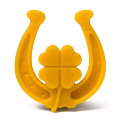 Dekorativní podkova se čtyřlístkem z včelího vosku