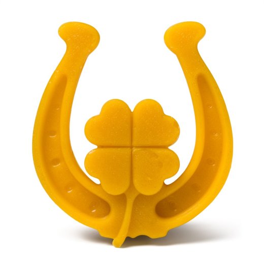 Dekorativní podkova se čtyřlístkem z včelího vosku