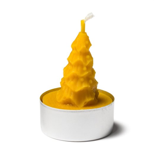 Čajová svíčka z včelího vosku – 3D stromeček Čajová svíčka z včelího vosku – 3D stromeček