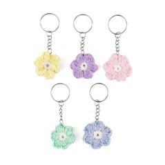 Háčkovaná kytička na klíče