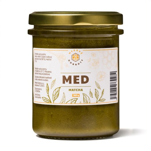 Ochucený pastovaný květový med – Matcha