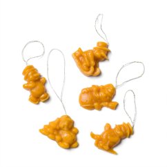 Sada 5 ks závěsných ozdob z vosku – sněhuláci