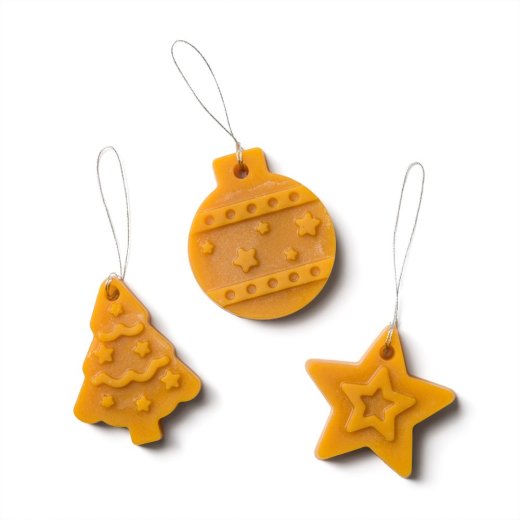 Sada 3 ks závěsných vosků - vánoční motivy