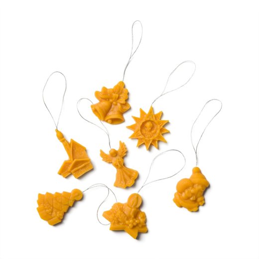 Sada 7 ks závěsných ozdob z vosku - Vánoce